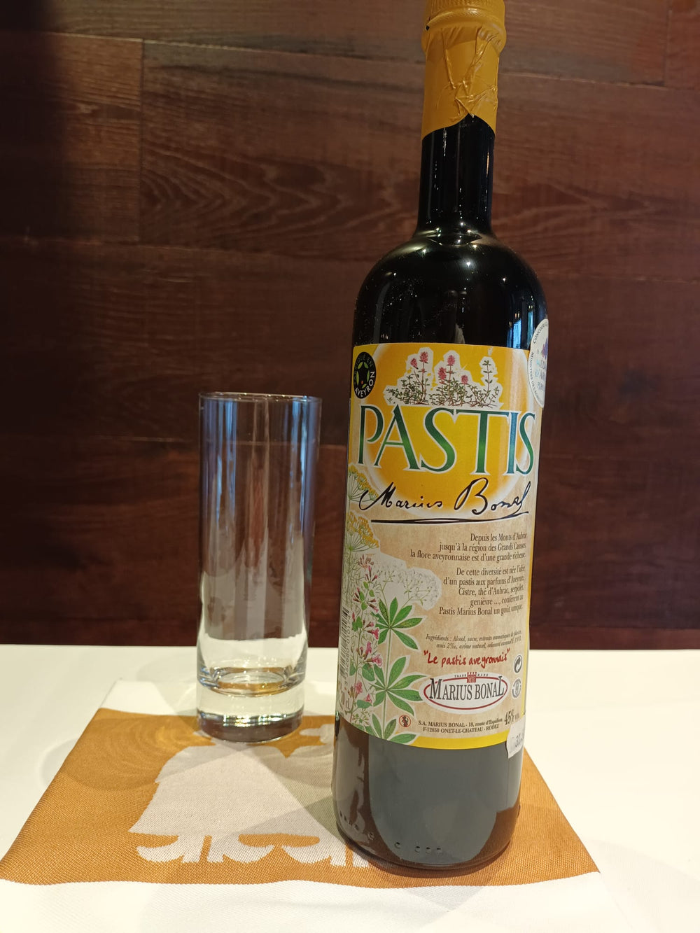 Pastis artisanal Marius Bonal Aveyron 70cl/45°